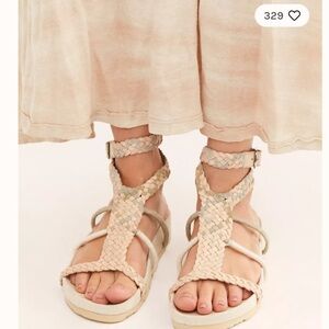 New Free People Denali Woven Footbed Sandals 38